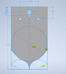 CAD model showing finalized blade profile