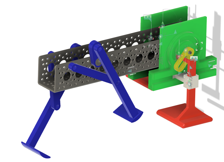 CAD drawing of walker mechanism